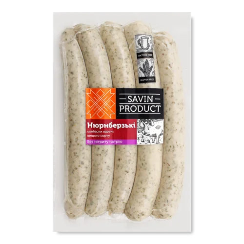 Ковбаски Варені Нюрнберзькі Савин Продукт в/у, кг