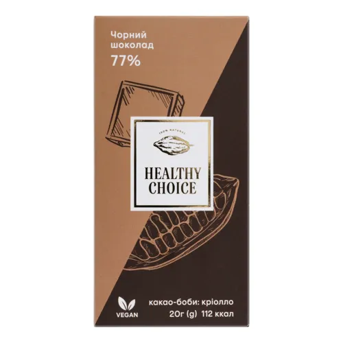 Шоколад 77% чорний Healthy Choice к/у 20г
