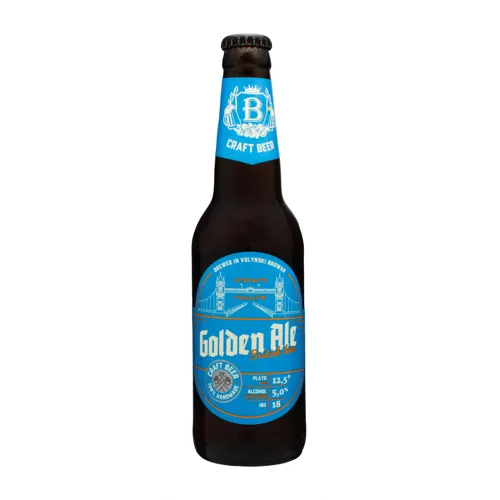 Пиво 0.35л 5% світле нефільтроване Волинський Бровар Golden Ale пл