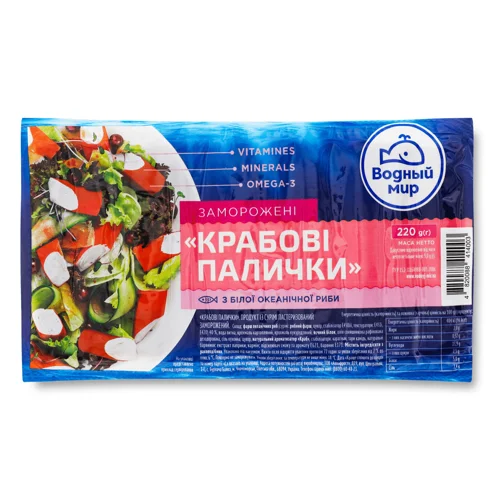 Палички крабові Водний світ заморожені,220г