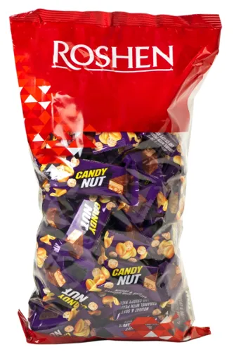 Цукерки Roshen Candy nut нуга арахіс та рисові кульки 1кг