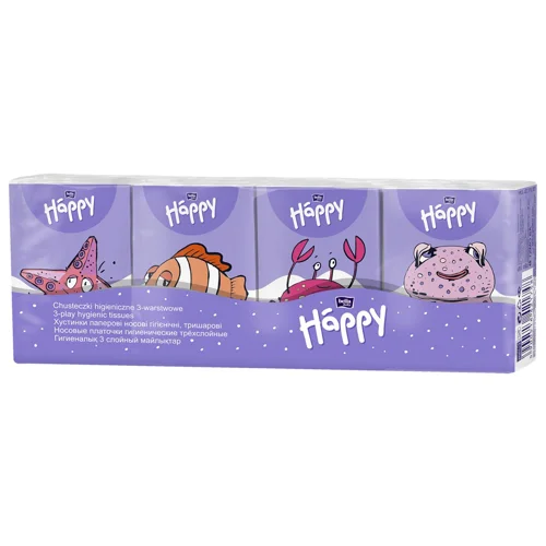 Хустинки носові Bella Baby Happy гігієнічні тришарові 8шт
