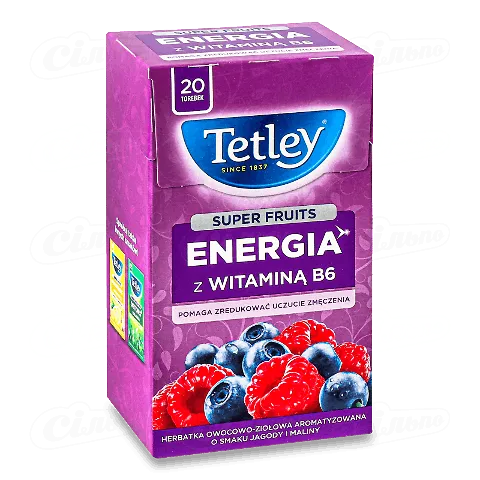 Чай фруктово-трав'яний Tetley Super Fruits Energy, 20*2г