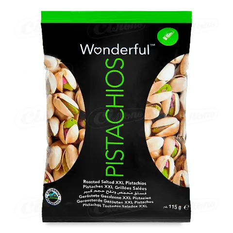 Фісташки Wonderful Pistachios смажені солоні 115г