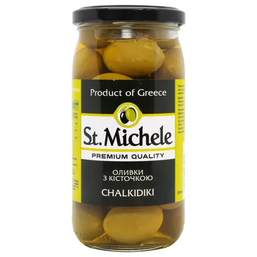 Оливки St.Michele Халкідікі з кісточкою 370г
