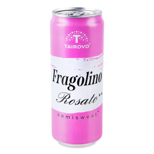 Напій винний «Таїрово» Fragolino рожевий напівсолодкий газований з/б