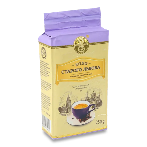 Кава Натуральна Смажена Мелена Атракційна Кава Старого Львова, в/у 250г