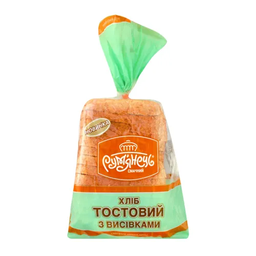 Хліб нарізний Тостовий з висівками Рум'янець м/у 350г