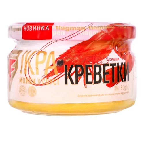 Ікра мойви у соусі зі смаком креветки Flagman с/б 180г