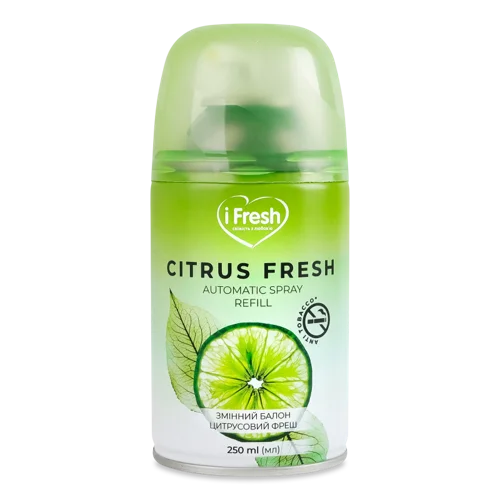 Балон Змінний Аерозольний Освіжувач Повітря Citrus Fresh iFresh, 250мл
