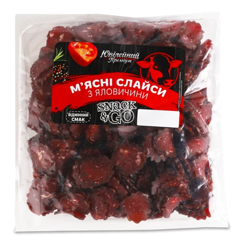 Слайси М'ясні З Яловичини Ювілейний Преміум Сирокопчені, кг