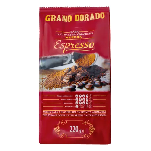 Кава натуральна смажена мелена Espresso Granо Dorado м/у 220г