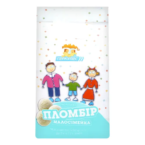 Морозиво 15% пломбір Малосімейка Геркулес м/у 450г