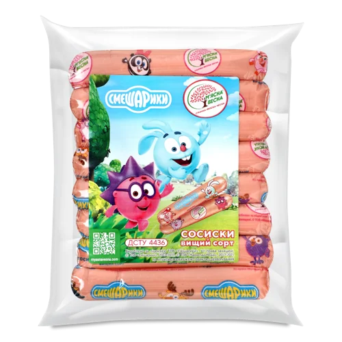 Сосиски Варені Смешарики М'ясна Весна, кг