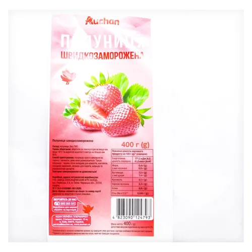 Полуниця Auchan швидкозаморожена 400г