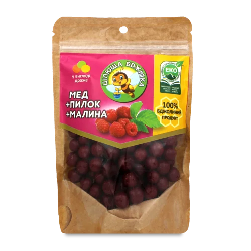Драже Мед, Пилок, Малина, Цілюща Бджілка, в/ґ, 150г