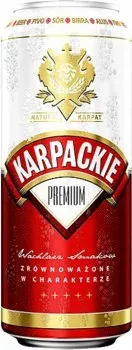 Пиво 0,5л Karpackie Premium світле фільтроване пастеризоване 5% об ж/б Польща
