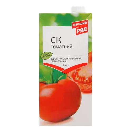Сік гомогенізований стерилізований Томатний Перший ряд т/п 1л