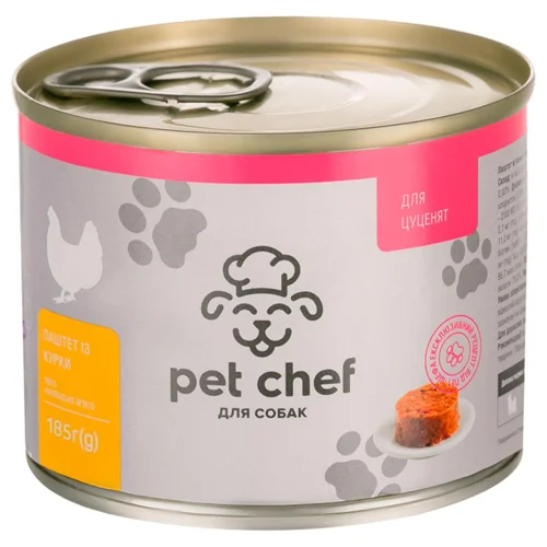 Корм вологий Pet Chef з куркою для цуценят 185г