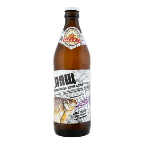 Пиво 0.5л 4.9% світле фільтроване пастеризоване Лящ Полтава