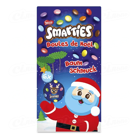 Набір шоколадних фігурок Smarties «Ялинкові прикраси», 111г