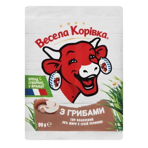Сир плавлений 38% з грибами Весела Корівка м/у 90г