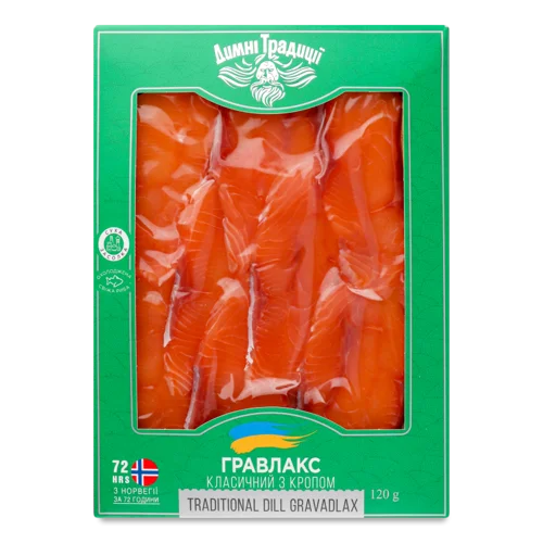Гравлакс Філе Нарізка З Кропом Класичний В/к, 1 кг