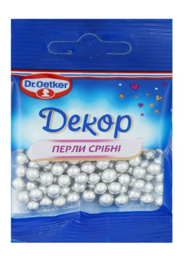 Посипка цукрова декоративна Перли срібні Dr.Oetker м/у 10г