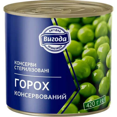 Горох Вигода консервований 420г