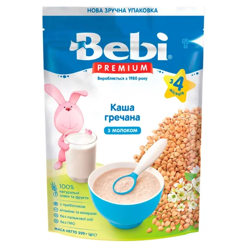 Каша молочна Bebi Premium гречана для дітей з 4 місяців 200г