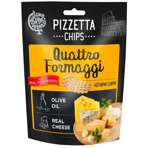 Снек Snacks of the World Pizzetta Chips Чотири Сири 70г