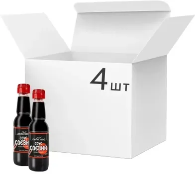 Упаковка соєвого соусу Любисток Класичний 210мл х 4 шт