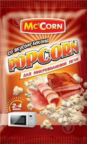 Попкорн Mr'Corn зі смаком бекону для мікрохвильової печі 90г