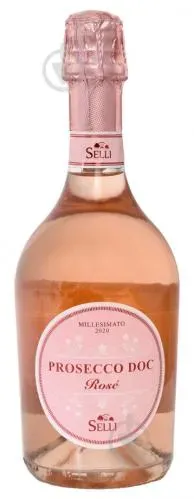 Вино ігристе рожеве брют Selli Prosecco Spumante DOC Rose Extra-dry Millesimato 0.75л