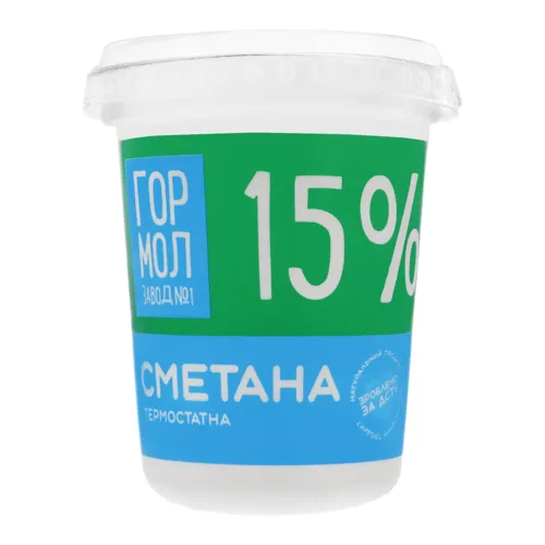 Сметана 15% Гормолзавод №1 ст 400г
