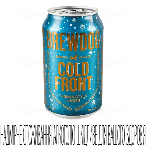 Пиво BrewDog Cold Front янтарне в залізній банці, 0,33л