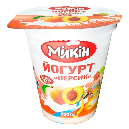 Йогурт десертний «Персик» 2,5% Мілкін 280г