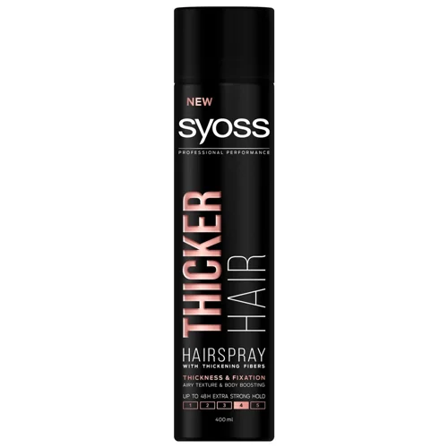 Лак для волосся SYOSS Thicker Hair з волокнами для потовщення волосся Фіксація 4 400мл