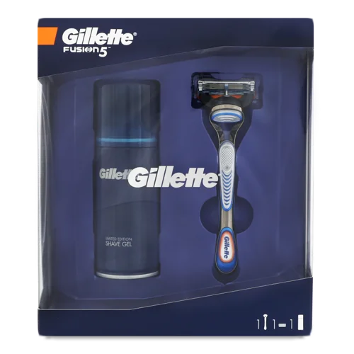 Гель для Гоління Sensitive Skin Gillette 75мл + Бритва зі Змінною Касетою Fusion