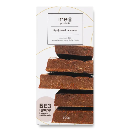 Шоколад Молочний 41% Крафтовий Без Цукру, к/у 100г