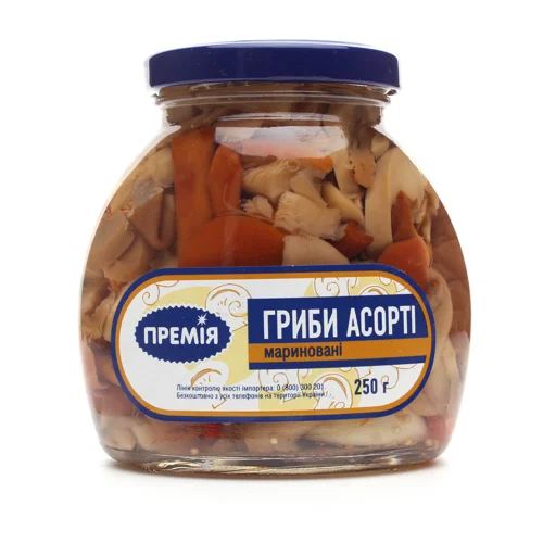Гриби "Премія" Асорті в маринаді 250г