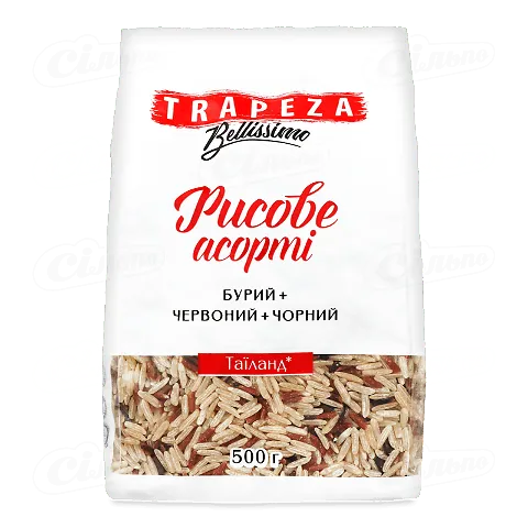 Асорті рисове Trapeza Нешліфований+Чорний+Червоний, 0,5кг