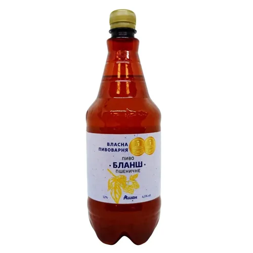 Пиво Ашан Бланш пшеничне 4,5% 1л