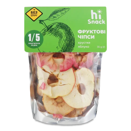 Фруктові Чіпси Яблуко HiSnack, Хрусткі, д/п 35г
