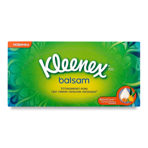 Серветки Balsam Kleenex Картонна Упаковка 72шт