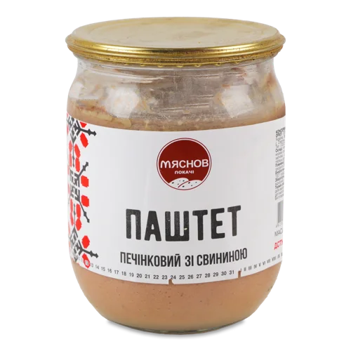 Паштет Печінковий Зі Свининою Вищого Ґатунку, з/б 500г