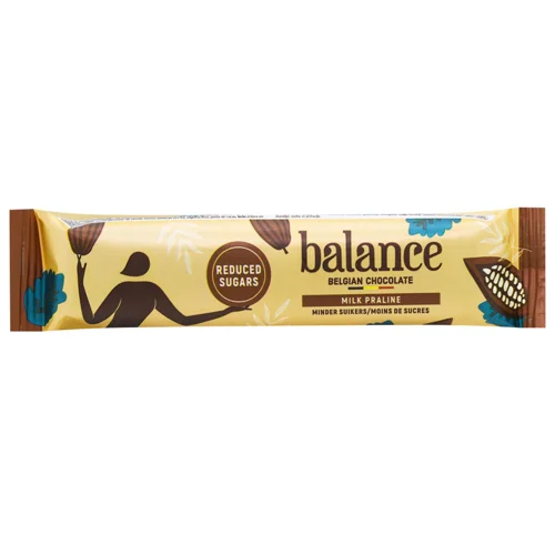 Батончик Balance з молочного шоколаду з праліне без цукру 35г