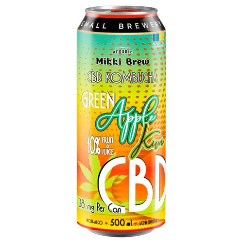 Комбуча Mikki Brew CBD Зелене яблуко та ківі 0,5л