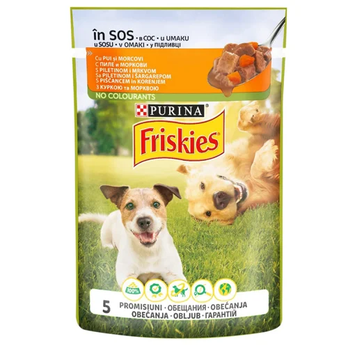 Корм вологий Friskies з куркою та морквою для дорослих собак 100г