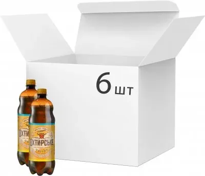 Упаковка пива Охтирське світле фільтроване 4.4% 2л х 6 шт
